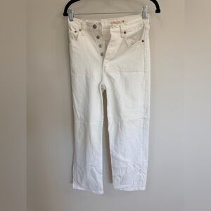 Levi’s Premium Ribcage Straight White Jeans Size 26 High Rise Button Fly